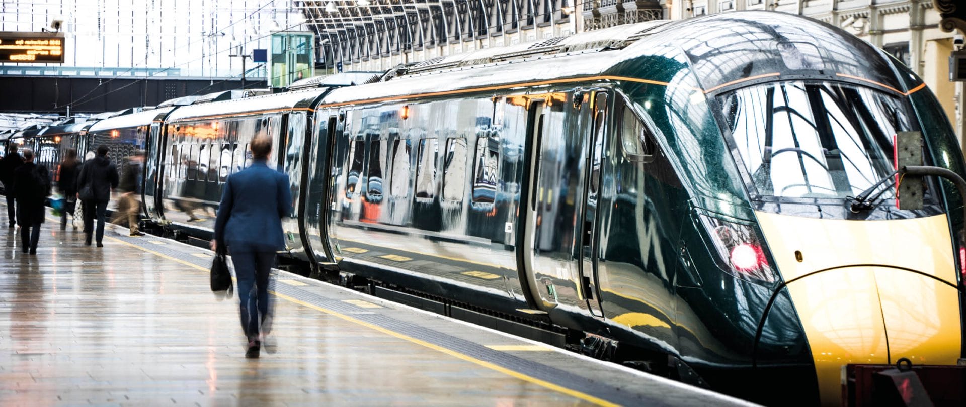 A train in a train station